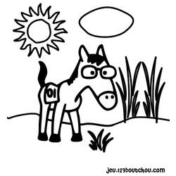 Dessin à colorier: Cheval (Animaux) #2359 - Coloriages à Imprimer Gratuits