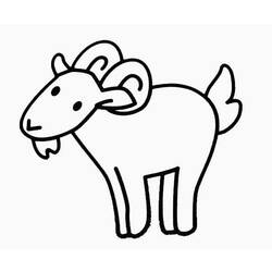 Dessin à colorier: Chèvre (Animaux) #2375 - Coloriages à imprimer