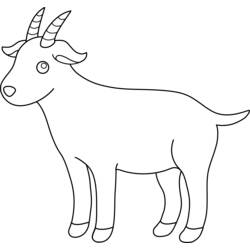 Dessin à colorier: Chèvre (Animaux) #2467 - Coloriages à imprimer