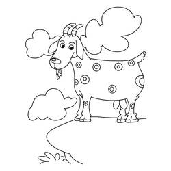 Dessin à colorier: Chèvre (Animaux) #2547 - Coloriages à Imprimer Gratuits
