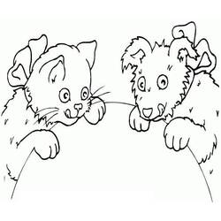 Dessin à colorier: Chien et Chat (Animaux) #211026 - Coloriages à Imprimer Gratuits