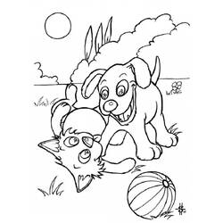 Dessin à colorier: Chien et Chat (Animaux) #211051 - Coloriages à Imprimer Gratuits