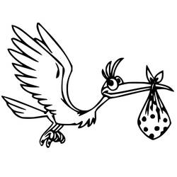 Dessin à colorier: Cigogne (Animaux) #185234 - Coloriages à Imprimer Gratuits