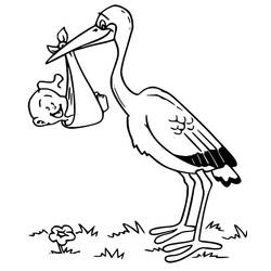 Dessin à colorier: Cigogne (Animaux) #185240 - Coloriages à Imprimer Gratuits