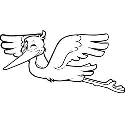 Dessin à colorier: Cigogne (Animaux) #185256 - Coloriages à Imprimer Gratuits