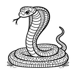 Dessin à colorier: Cobra (Animaux) #212668 - Coloriages à Imprimer Gratuits