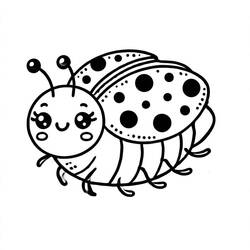 Coloriage Coccinelle (Animaux) #217616 à imprimer et colorier