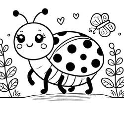 Coloriage Coccinelle (Animaux) #217617 à imprimer et colorier