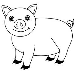 Dessin à colorier: Cochon (Animaux) #3587 - Coloriages à Imprimer