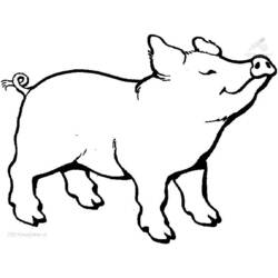 Dessin à colorier: Cochon (Animaux) #3588 - Coloriages à imprimer