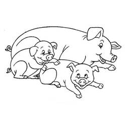 Dessin à colorier: Cochon (Animaux) #3601 - Coloriages à imprimer