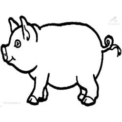 Dessin à colorier: Cochon (Animaux) #3603 - Coloriages à imprimer