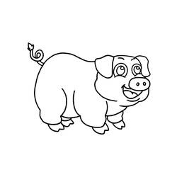 Dessin à colorier: Cochon (Animaux) #3620 - Coloriages à imprimer