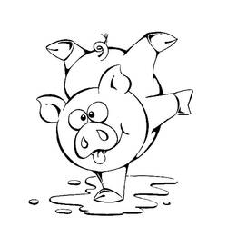 Dessin à colorier: Cochon (Animaux) #3627 - Coloriages à Imprimer