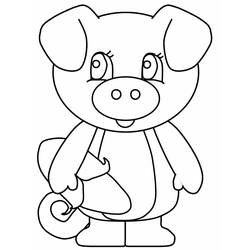Dessin à colorier: Cochon (Animaux) #3628 - Coloriages à imprimer