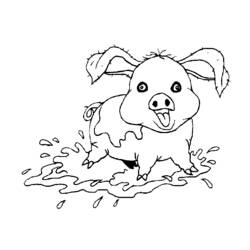 Dessin à colorier: Cochon (Animaux) #3635 - Coloriages à Imprimer Gratuits