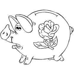Dessin à colorier: Cochon (Animaux) #3663 - Coloriages à Imprimer Gratuits