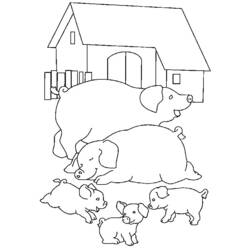 Dessin à colorier: Cochon (Animaux) #3675 - Coloriages à imprimer
