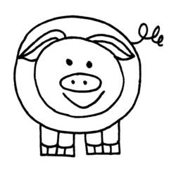 Dessin à colorier: Cochon (Animaux) #3690 - Coloriages à Imprimer Gratuits
