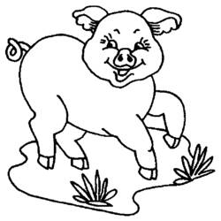 Dessin à colorier: Cochon (Animaux) #3695 - Coloriages à Imprimer