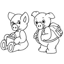 Dessin à colorier: Cochon (Animaux) #3702 - Coloriages à Imprimer Gratuits