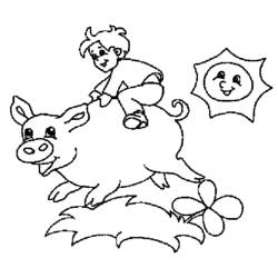 Dessin à colorier: Cochon (Animaux) #3708 - Coloriages à Imprimer Gratuits