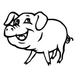 Dessin à colorier: Cochon (Animaux) #3710 - Coloriages à Imprimer Gratuits