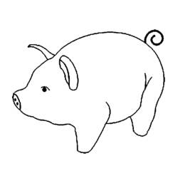 Dessin à colorier: Cochon (Animaux) #3741 - Coloriages à Imprimer Gratuits