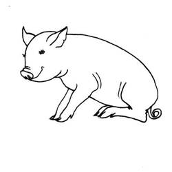 Dessin à colorier: Cochon (Animaux) #3744 - Coloriages à Imprimer Gratuits
