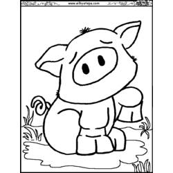Dessin à colorier: Cochon (Animaux) #3749 - Coloriages à Imprimer Gratuits