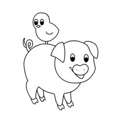 Dessin à colorier: Cochon (Animaux) #3755 - Coloriages à Imprimer