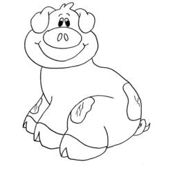Dessin à colorier: Cochon (Animaux) #3767 - Coloriages à Imprimer Gratuits