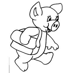 Dessin à colorier: Cochon (Animaux) #3777 - Coloriages à imprimer