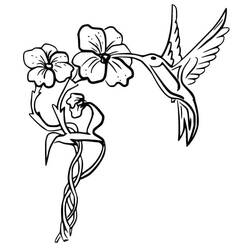 Dessin à colorier: Colibri (Animaux) #208590 - Coloriages à Imprimer Gratuits