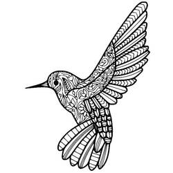Dessin à colorier: Colibri (Animaux) #208608 - Coloriages à Imprimer Gratuits
