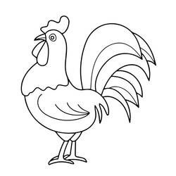 Coloriage Coq (Animaux) #207154 à imprimer et colorier