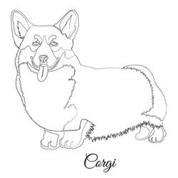 Dessin à colorier: Corgi (Animaux) #220763 - Coloriages à Imprimer Gratuits