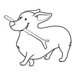 Dessin à colorier: Corgi (Animaux) #220775 - Coloriages à Imprimer Gratuits
