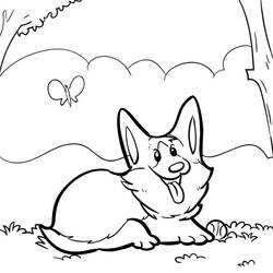 Dessin à colorier: Corgi (Animaux) #220776 - Coloriages à Imprimer Gratuits