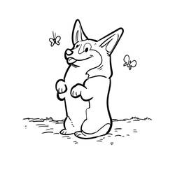 Dessin à colorier: Corgi (Animaux) #220778 - Coloriages à Imprimer Gratuits
