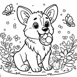 Dessin à colorier: Corgi (Animaux) #220789 - Coloriages à Imprimer Gratuits