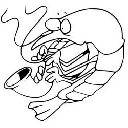 Coloriage Crevette (Animaux) #208550 à imprimer et colorier