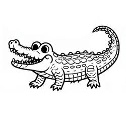 Coloriage gratuit Crocodile (Animaux) #217078 à colorier aux crayons