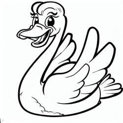 Coloriage Cygne (Animaux) #185188 à imprimer et colorier