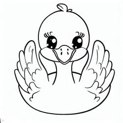 Coloriage Cygne (Animaux) #185192 à imprimer et colorier
