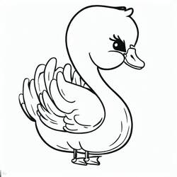 Coloriage Cygne (Animaux) #185194 à imprimer et colorier