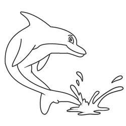 Illustration au trait Dauphin (Animaux) #182746 prête à colorier