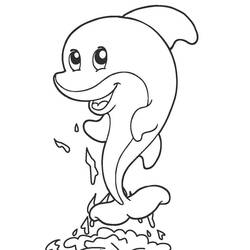 Joli coloriage Dauphin (Animaux) #217215, prêt à imprimer