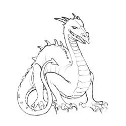 Dessin à colorier: Dragon (Animaux) #5707 - Coloriages à Imprimer Gratuits