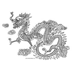 Dessin à colorier: Dragon (Animaux) #5768 - Coloriages à Imprimer Gratuits